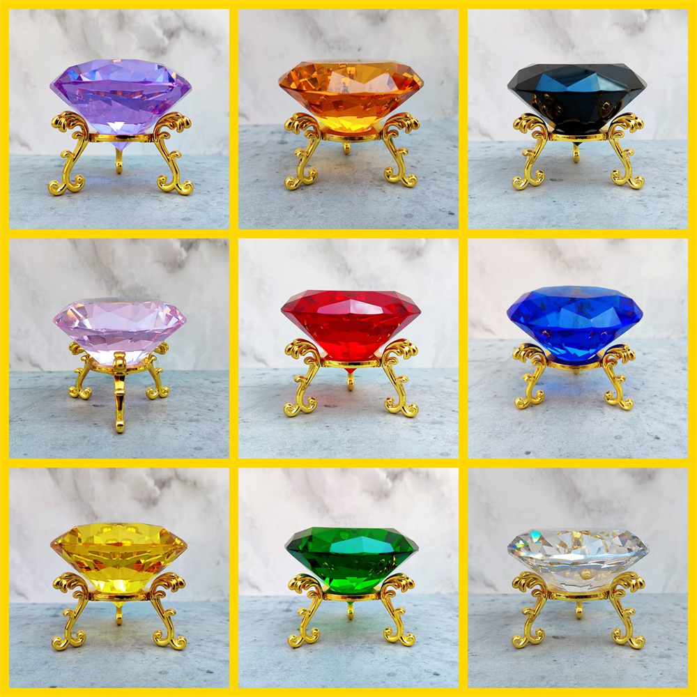 Paper Weight Crystal - 80 มม.K9 คริสตัลเพชรโลหะสามเหลี่ยมขาตั้งแก้ว Paperweight ประณีตจอแสดงผลหัตถกรรมเครื่องประดับงานแต่งงานของขวัญตกแต่งบ้าน