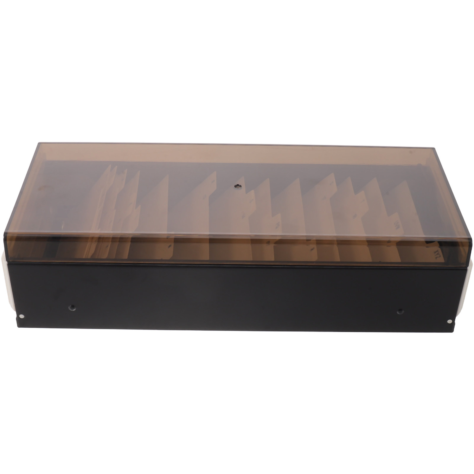 Index Card Holder - กล่องเก็บนามบัตรขนาดใหญ่ สีดำ พร้อมฝาปิดและแถบแบ่งตัวอักษร สำหรับจัดเก็บนามบัตรในสำนักงาน