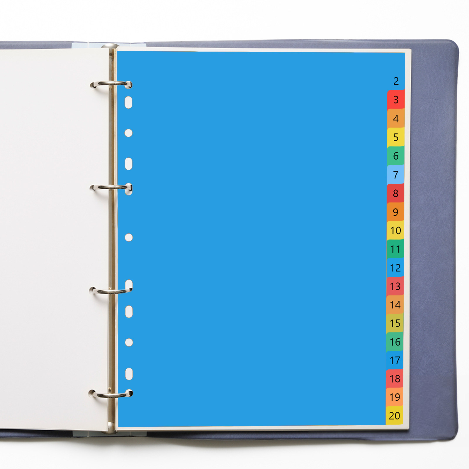 Tab Divider A4 - แผ่นแบ่งหมวดหมู่พลาสติกสีสันสดใสขนาด A4 จำนวน 20 แผ่น สำหรับแฟ้มเอกสาร