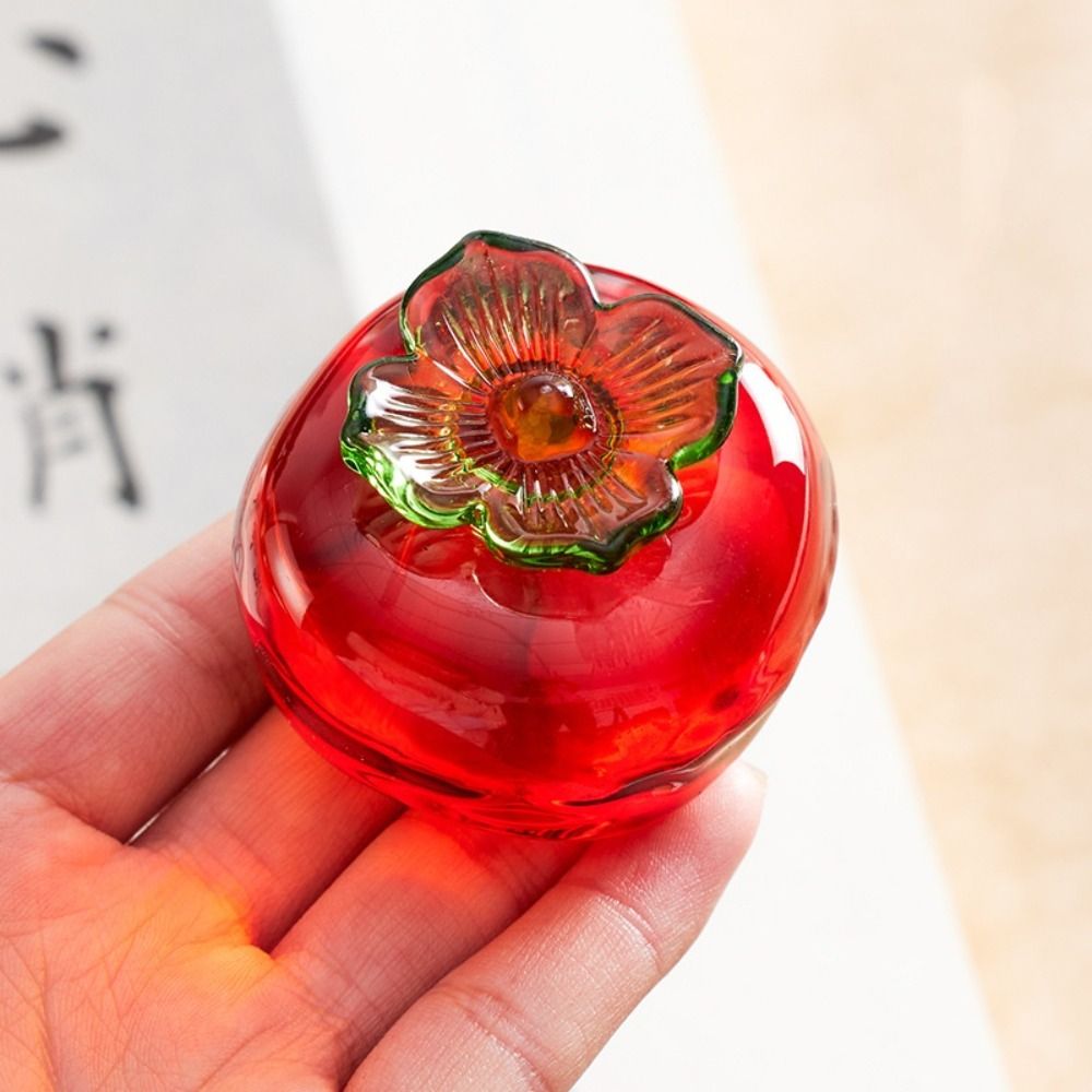 Paper Weight Crystal - ที่กดกระดาษแก้วคริสตัลแบบมืออาชีพ ลายฟักทองและพีชแบบดั้งเดิม อุปกรณ์เสริมสำหรับการวาดภาพและงานพิมพ์ลายศิลปะ