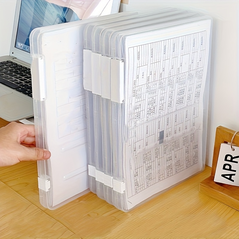 Archive Box Set - ชุดกล่องเก็บเอกสาร A4 5 ชิ้น กล่องใสแบบมีฝาปิดสองชั้น กล่องเก็บเอกสารแบบพลิกเปิด